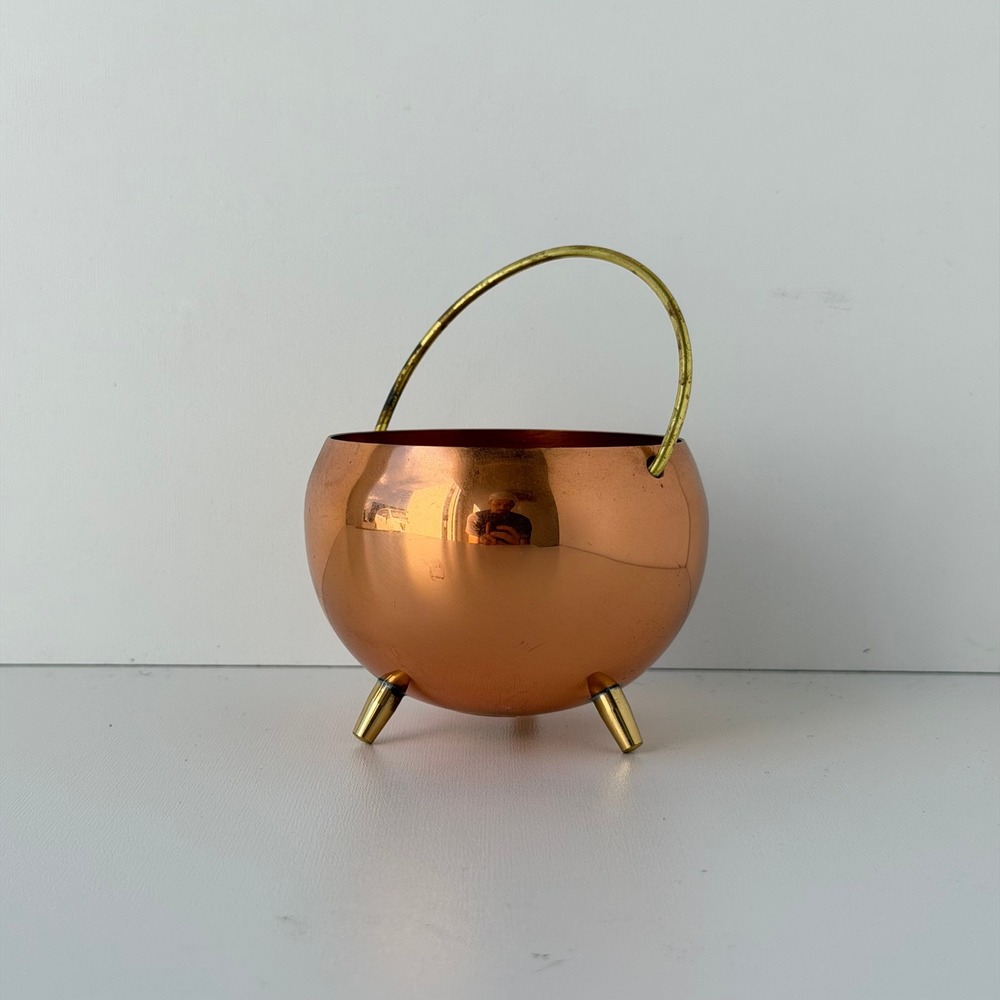 Vintage Coppercraft Guild Mini Cauldron Pot Copper Mid Century Modern Succulent